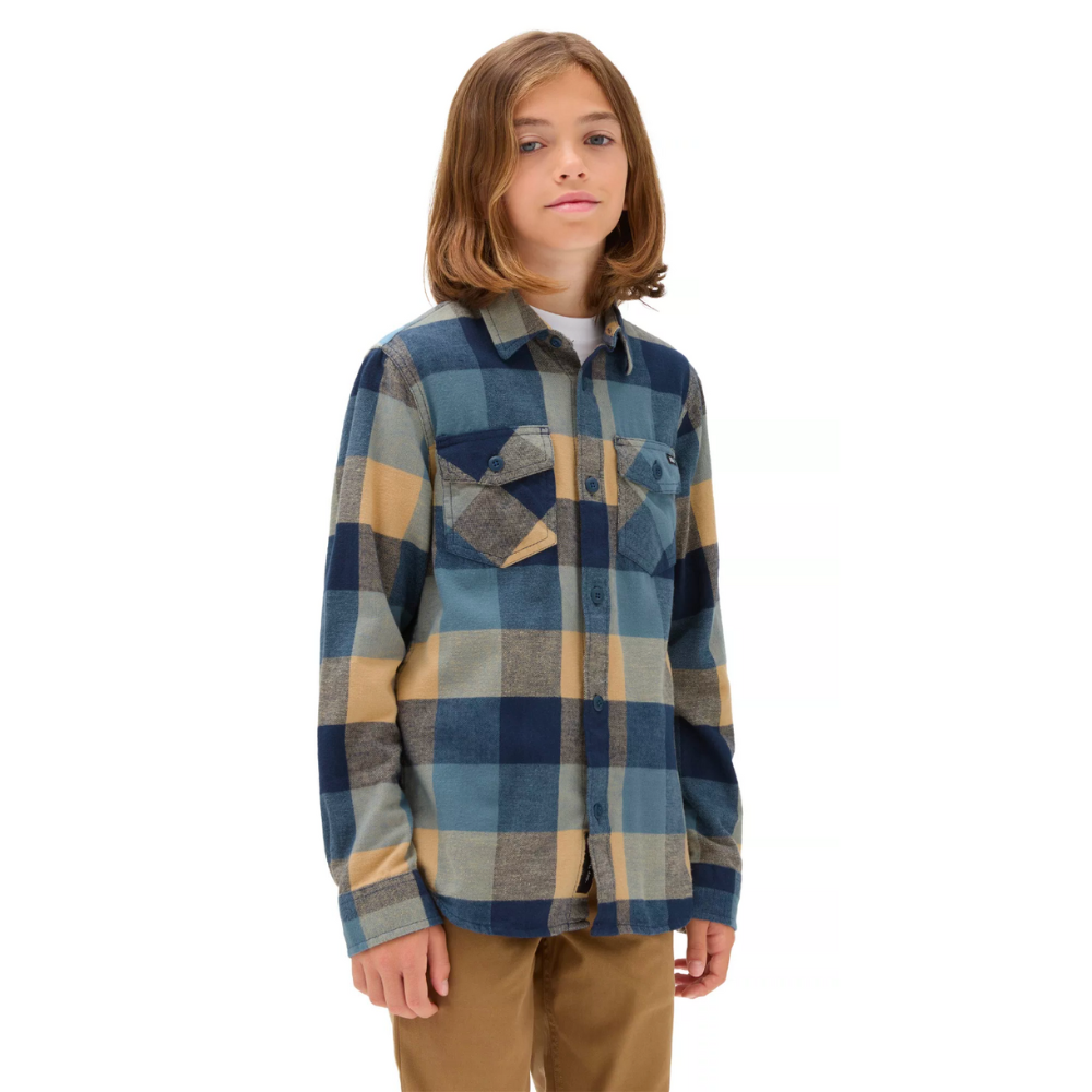 Boardshop Kids Shirt Taupe Stoked – Bluestone/Taos Flannel Box