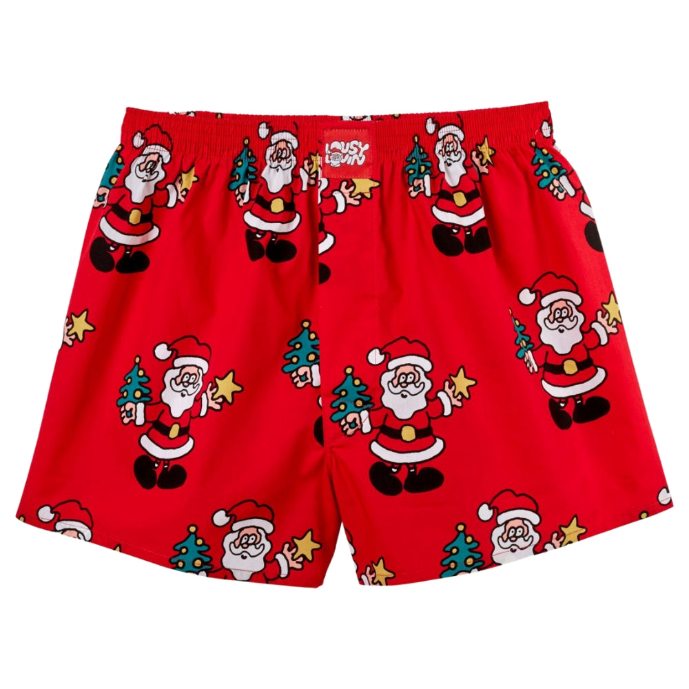 Men's Christmas Underwear Holiday Santa Claus Boxer Briefs Velvet