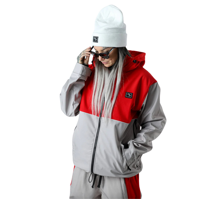 Access Full Zip Jacket College Red and Grey