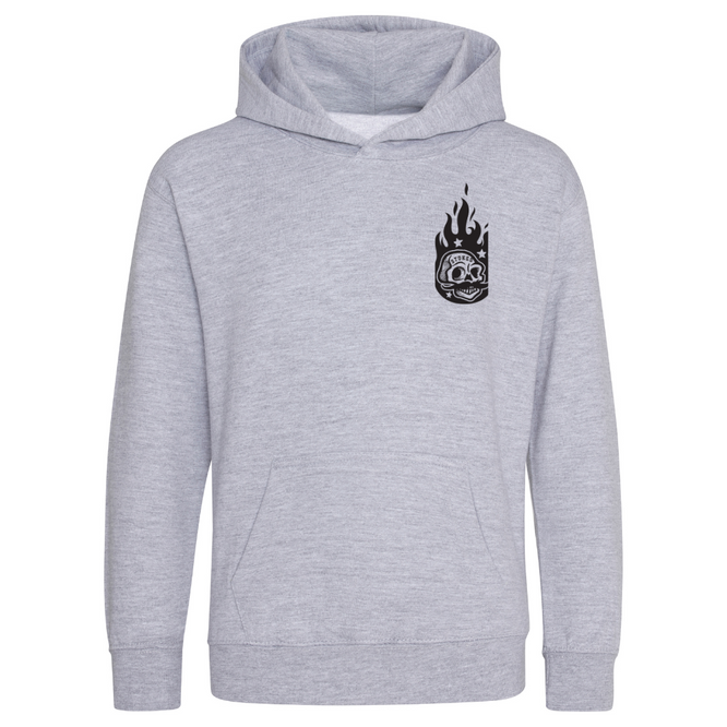 Kids Burning Man Hoodie Heather Grey