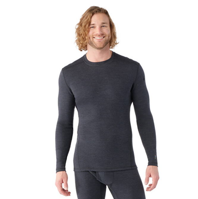 Classic Thermal Merino Baselayer Crew Charcoal Heather