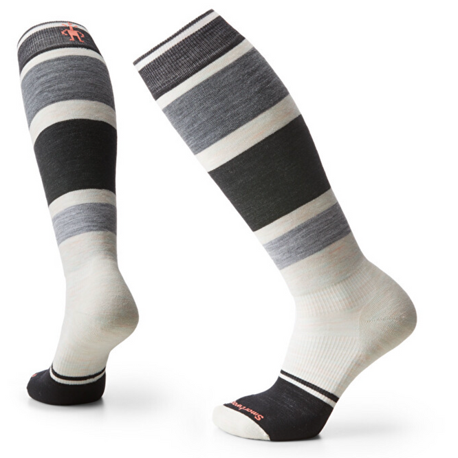 Womens Targeted Cushion OTC Snowboard Socks Stripe Moonbeam