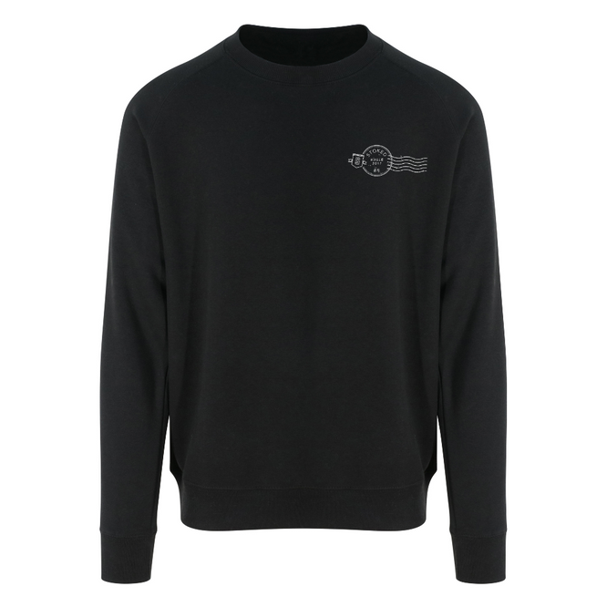 Greetings From Stoked Skate Crewneck Sweater Black