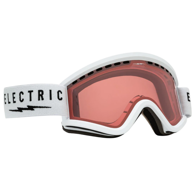 EGV Matte White + Rose Lens Snowboard Goggle