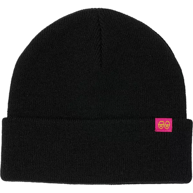 Eyes Clip Cuff Beanie Black/Pink