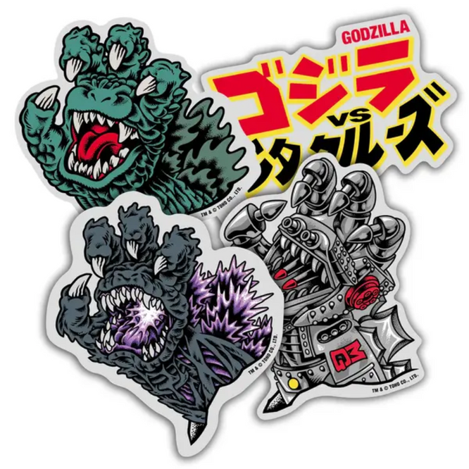 Godzilla vs. Santa Cruz Mylar Sticker 4-Pack