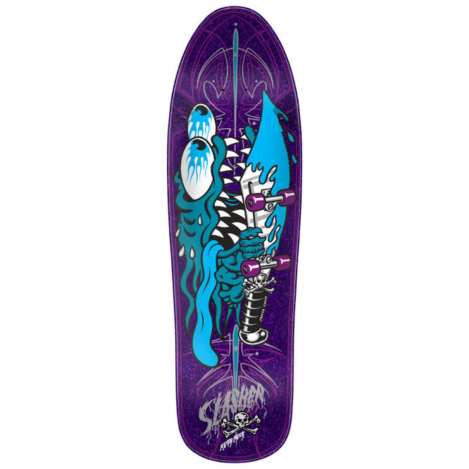 Meek Pinstripe Slasher Shaped Purple 9.2" Skateboard Deck