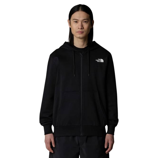 Einfache Kuppel Full Zip Hoodie TNF schwarz