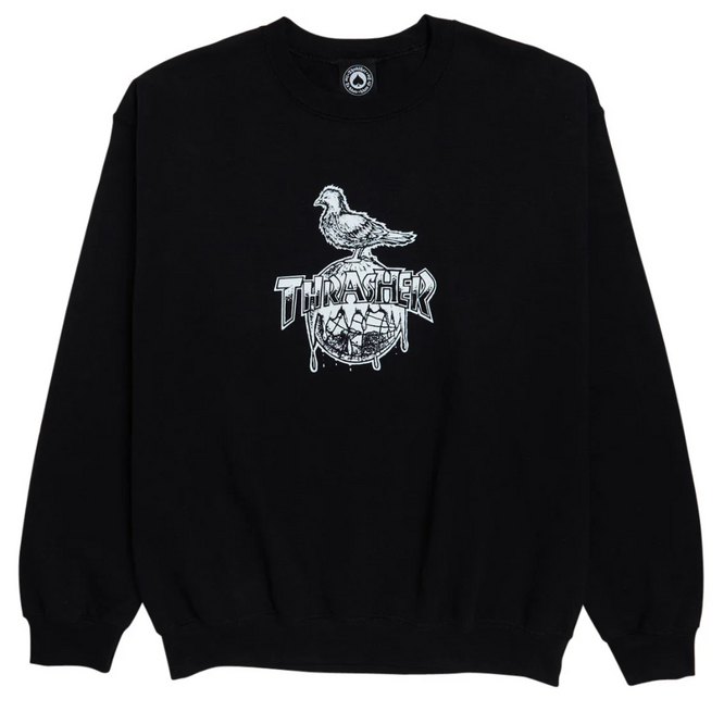 Thrasher x Antihero Cover The Earth Crewneck Noir