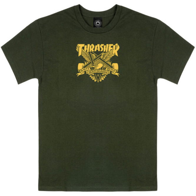 Thrasher x Antiheld Eaglegram T-shirt Waldgrün