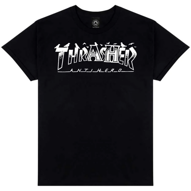 Thrasher x Antihero Pigeon Mag T-shirt noir