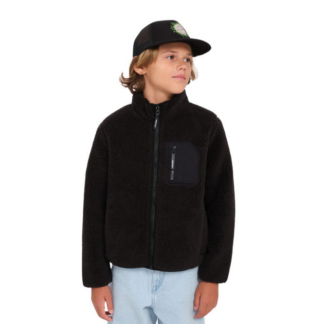 Kinder Muzzer Fuzzar Zip Sweatshirt Schwarz