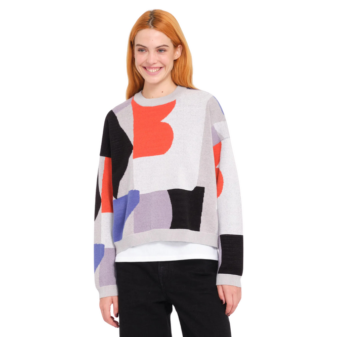 Damen Abstrackom Pullover Multi