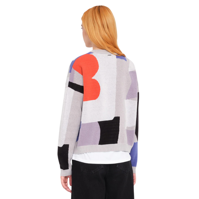 Damen Abstrackom Pullover Multi