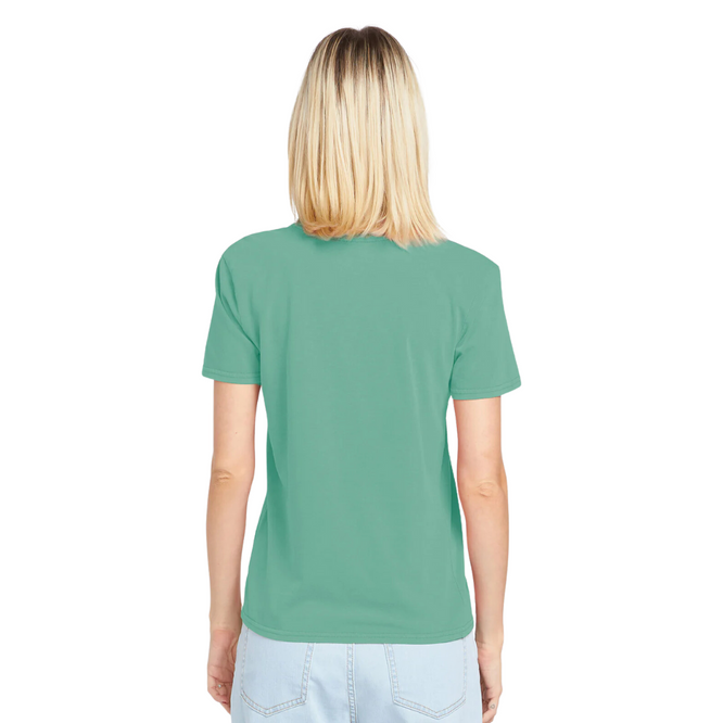 Womens Solid Stone EMB T-Shirt Sea Green